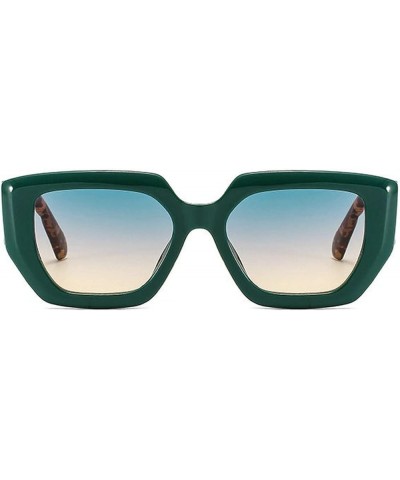 COTIA/Vintage Square Wide Leg Sunglasses Women Men Hip Hop UV400 Eyewear Green Leopard $9.14 Square