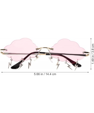 Cloud Sunglasses Rimless Sunglasses Tassel Glasses 90s Sunglasses Funny Glasses Wave Glasses for Women Men Pink $8.89 Rimless