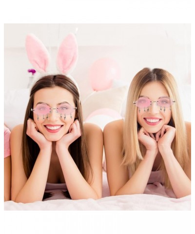 Cloud Sunglasses Rimless Sunglasses Tassel Glasses 90s Sunglasses Funny Glasses Wave Glasses for Women Men Pink $8.89 Rimless