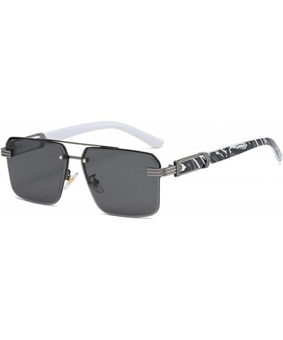 Square Men and Women Streetwear Sunglasses Outdoor Beach Shades (Color : H, Size : Medium) Medium A $16.82 Designer