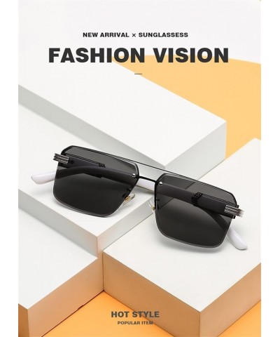 Square Men and Women Streetwear Sunglasses Outdoor Beach Shades (Color : H, Size : Medium) Medium A $16.82 Designer