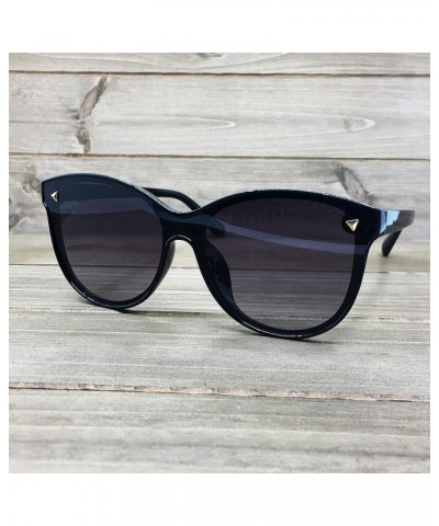 7123-1 Oversize Wraparound Semi-Rimless Shield Lens Sunglasses Black $10.58 Oversized