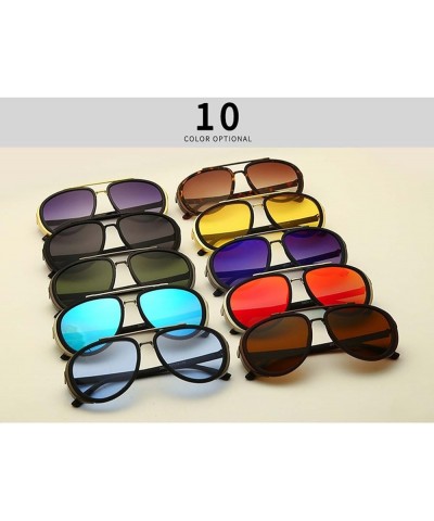 Round Frame Windproof Retro Punk Sunglasses Sunshade Street Shooting Holiday Decoration Glasses (Color : I, Size : Medium) Me...