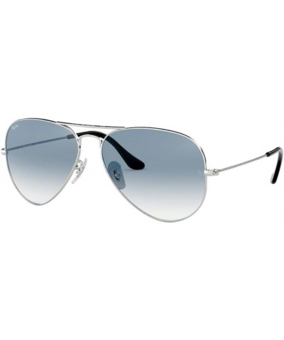 RB3025 Metal Aviator Sunglasses For Men For Women + BUNDLE with Designer iWear Eyewear Care Kit Silver/Crystal Light Blue Gra...