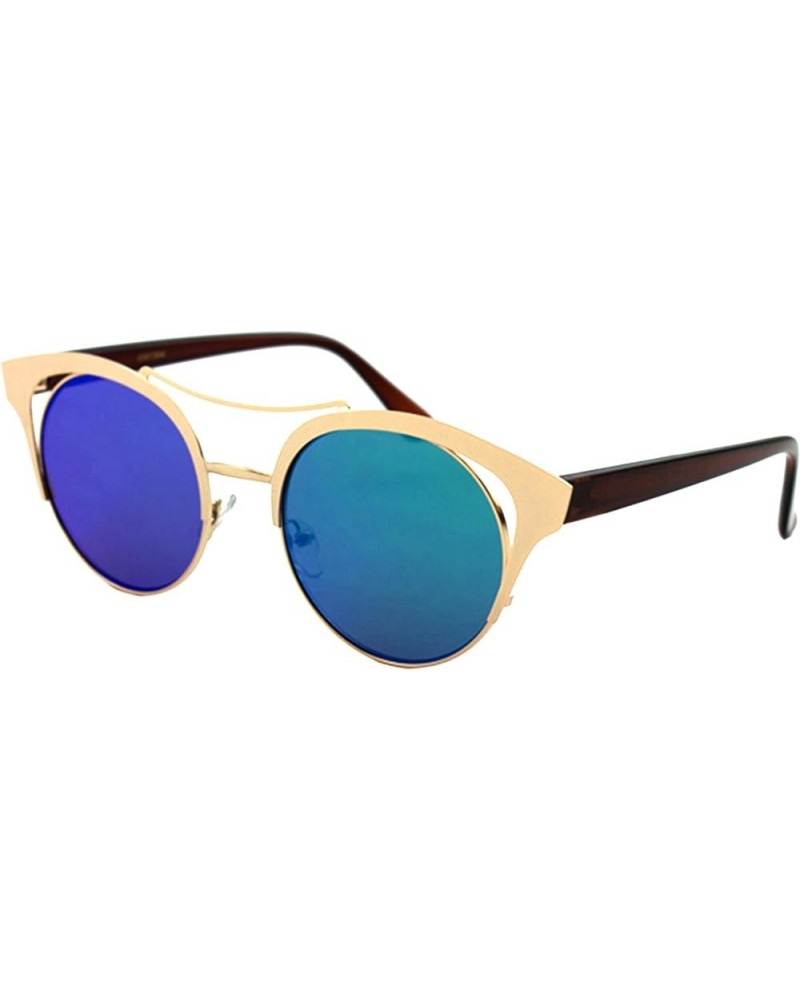 Stinga" - Modern Celebrity Design Geometric Fashion Sunglasses Gold/Green/Brown Blue Green $8.09 Rectangular