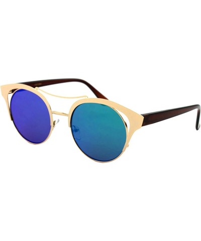 Stinga" - Modern Celebrity Design Geometric Fashion Sunglasses Gold/Green/Brown Blue Green $8.09 Rectangular