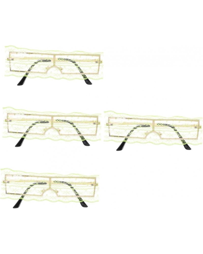 4pcs Lace Party Glasses Shades for Men Eyeglasses Green Heart Sunglasses Quay Sunglasses for Women Rimless Sunglasses for Men...