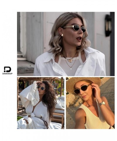 Retro Oval Sunglasses for Women Men - Trendy Gold Sun Glasses - Fashion Metal Frame Shades B1 Gold / Grey + Gold / Brown $7.5...