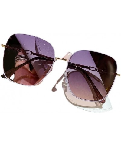 2024 New Large Square Frame Women's UV Sunglasses Black $13.34 Star