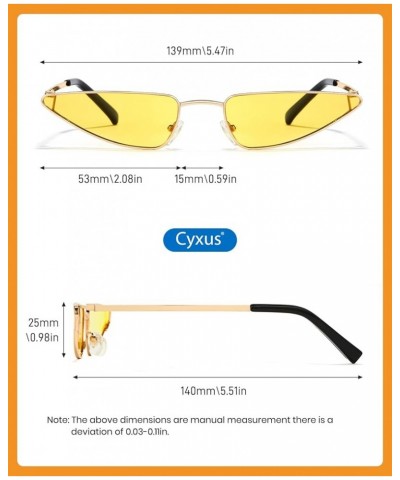 2024 Trendy Cat Eye Sunglasses for Women UV Protection Retro Fashion Ultralight PC Frame Ladies Shades Gold Frame - Yellow Le...