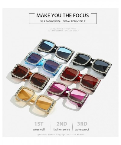 Trend Sunglasses Women Large Frame Square UV400 Sunglasses Gift B $14.78 Designer