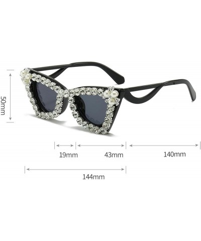 Diamond Cat Sunglasses Women Retro Rhinestone Sun Glasses Ladies Sexy Crystal Funny Party Eyewear C7 White Pink $10.95 Designer