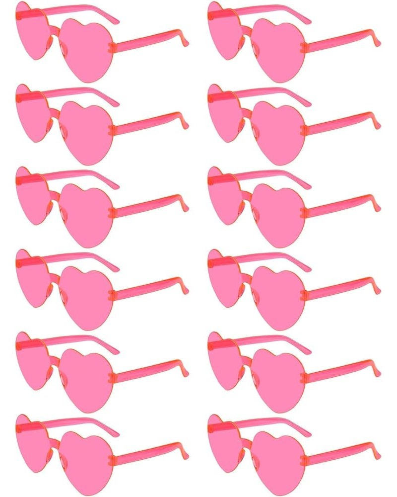 12 Pairs Heart Sunglasses for Women 12 Colors Rimless Heart Shaped Sunglasses Candy Heart Glasses for Party Favors 12 Pairs R...