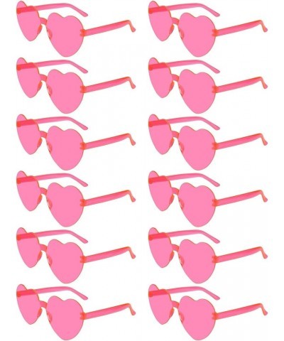 12 Pairs Heart Sunglasses for Women 12 Colors Rimless Heart Shaped Sunglasses Candy Heart Glasses for Party Favors 12 Pairs R...