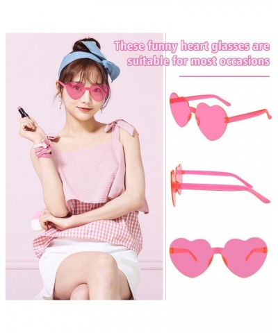 12 Pairs Heart Sunglasses for Women 12 Colors Rimless Heart Shaped Sunglasses Candy Heart Glasses for Party Favors 12 Pairs R...