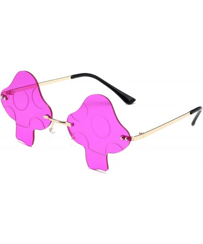 Mushroom Shape Vintage Sunglasses Glasses Glasses Tone Retro Irregular Unisex Purple One Size $7.49 Designer