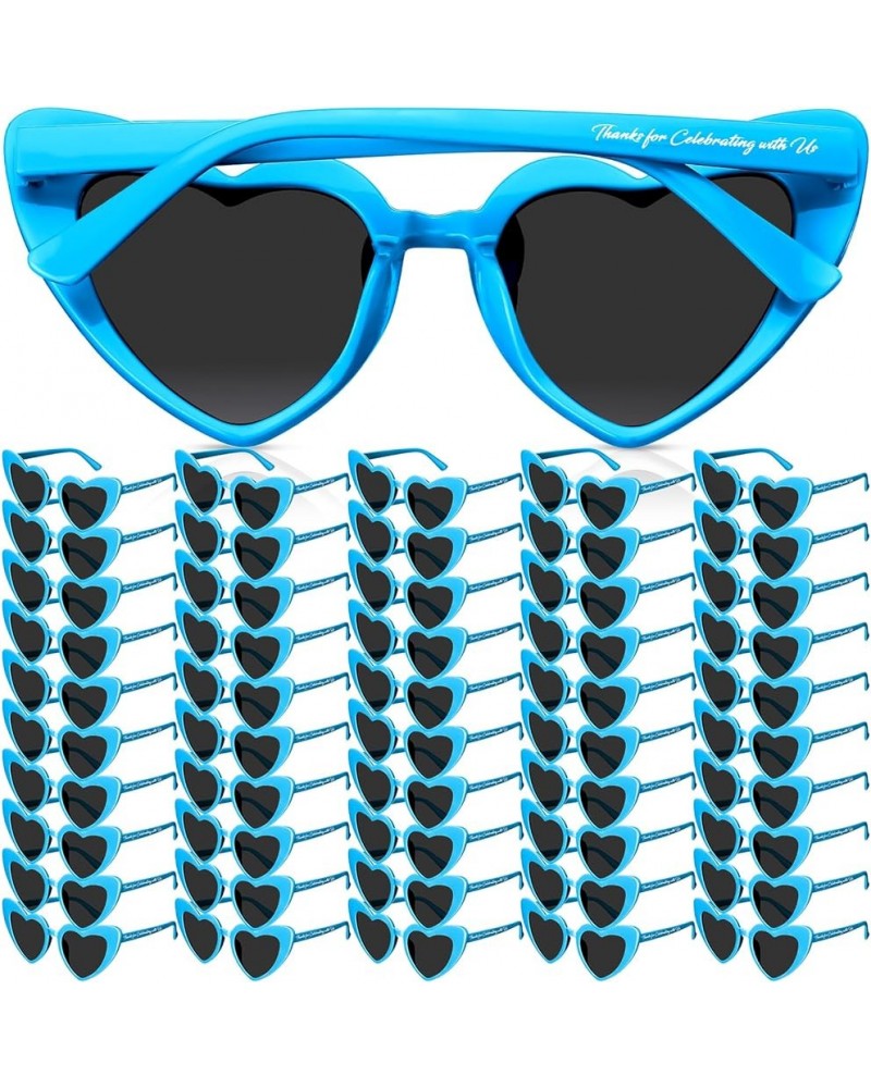 50 Pcs Wedding Bridal Sunglasses Party Favors for Guests Bulk Heart Shaped Sunglasses Bachelorette Birthday Gifts Lake Blue $...