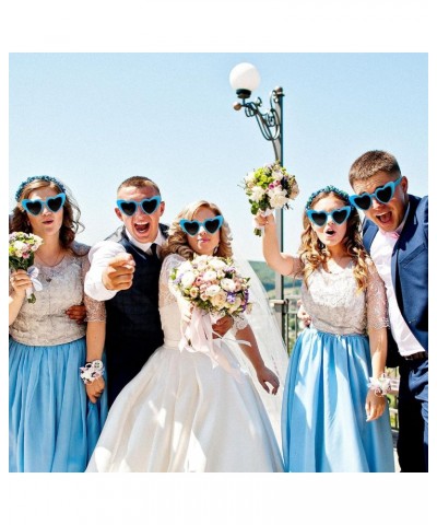 50 Pcs Wedding Bridal Sunglasses Party Favors for Guests Bulk Heart Shaped Sunglasses Bachelorette Birthday Gifts Lake Blue $...