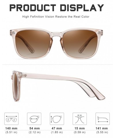 Polarized Sunglasses for Women and Men Classic Trendy Sun Glasses with 100% UV Protection 196 A433 Light Tea | Gradient Tea M...