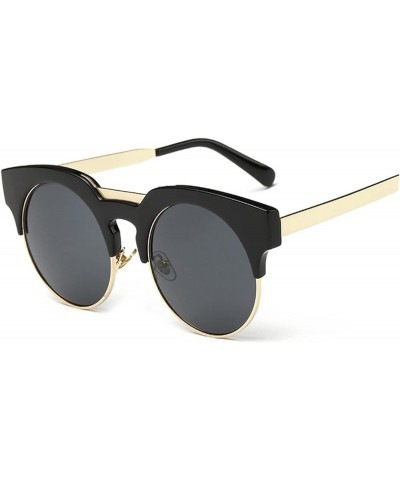 Retro Round Metal Trendy Men's and Women's Outdoor Decorative Sunglasses (Color : D, Size : 1) 1 F $15.16 Designer