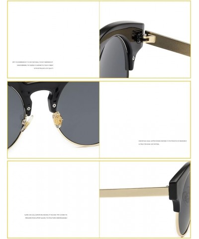 Retro Round Metal Trendy Men's and Women's Outdoor Decorative Sunglasses (Color : D, Size : 1) 1 F $15.16 Designer