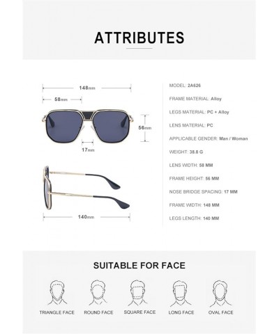 Punk Retro Box Sunglasses for Men and Women (Color : E, Size : 1) 1 H $14.08 Designer