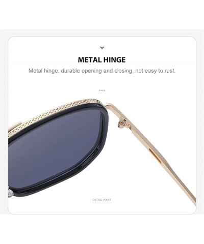 Punk Retro Box Sunglasses for Men and Women (Color : E, Size : 1) 1 H $14.08 Designer