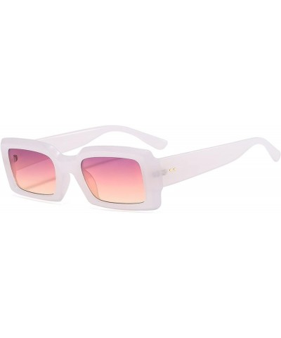 Small Frame Square Men and Women Sunglasses Outdoor Holiday Beach Sunglasses (Color : F, Size : 1) 1 Medium $14.74 Designer