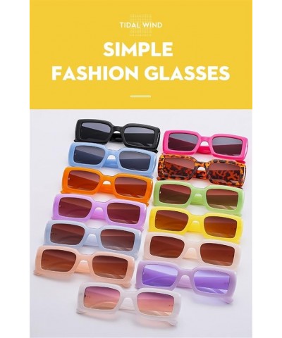 Small Frame Square Men and Women Sunglasses Outdoor Holiday Beach Sunglasses (Color : F, Size : 1) 1 Medium $14.74 Designer