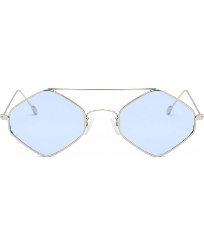 2023 Womens Trendy Sunglasses Fun Rimless Square Sunglasses Cute Cool Glasses Party Unisex Vintage Style Eyeglasses (Blue, On...