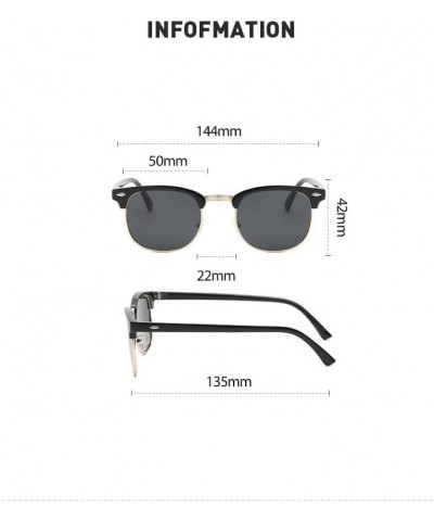 Retro Sunglasses for Men Women Polarized Sun Glasses with UV Blocking for Driving Fishing Hiking Travel 8 $7.69 Rimless