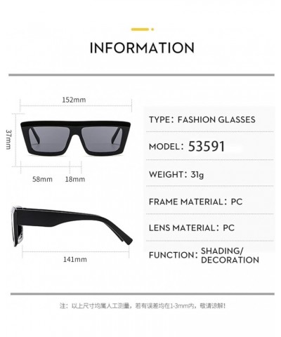 Square Hip Hop Street Shot Men and Women Sunglasses Outdoor Vacation Beach Sunglasses (Color : J, Size : 1) 1 G $13.85 Designer