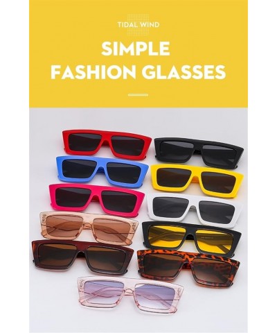 Square Hip Hop Street Shot Men and Women Sunglasses Outdoor Vacation Beach Sunglasses (Color : J, Size : 1) 1 G $13.85 Designer