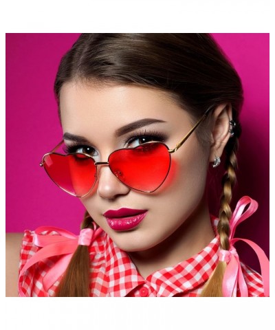 Retro Heart Sunglasses Polarized for Women Men Heart Shaped Glasses Metal Frame Spring Hinge Gold/Tea $8.86 Heart