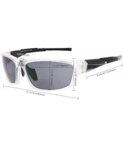 TR90 Sports Bifocal Sunglasses Baseball Running Fishing Driving Golf Softball Hiking Readers (Black Frame Grey Temple, 1.75) ...