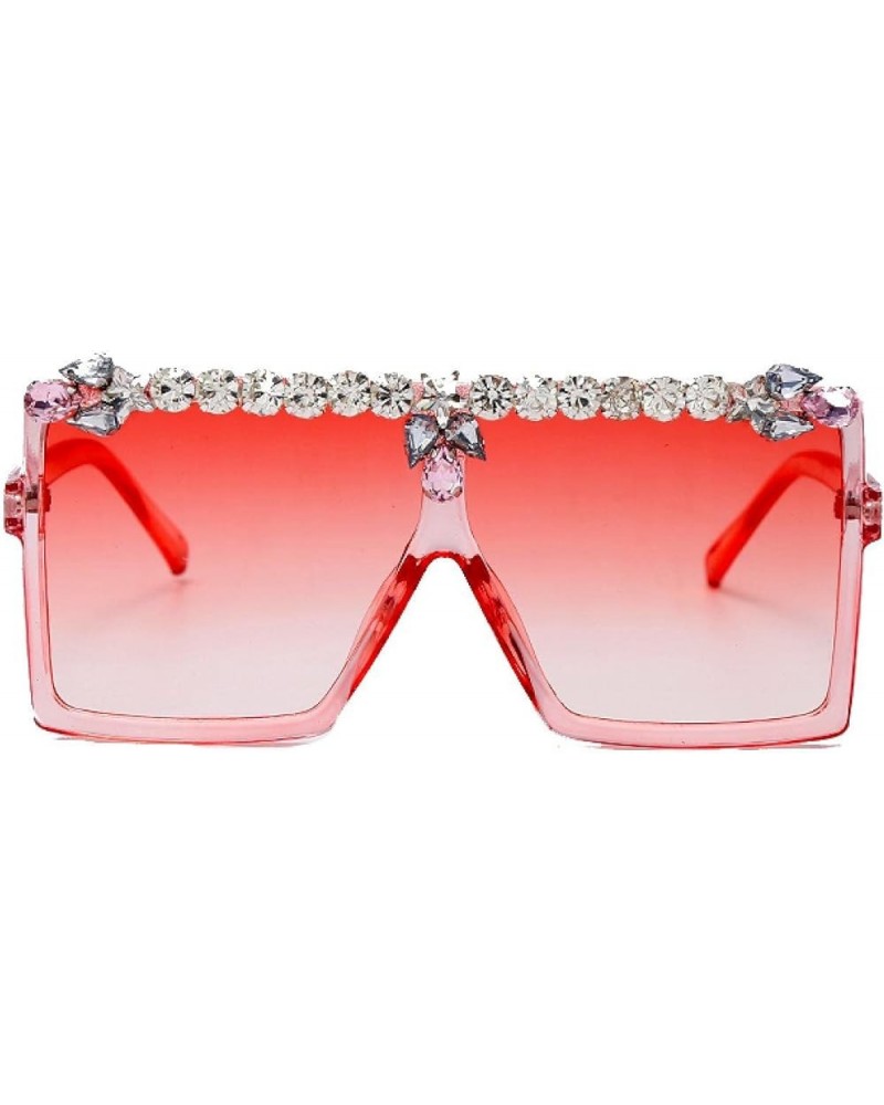 Oversized Square Sunglasses Women Fashion Diamond Sunglasses Men Retro Rhinestone Eyeglasses 5pink $18.45 Oversized