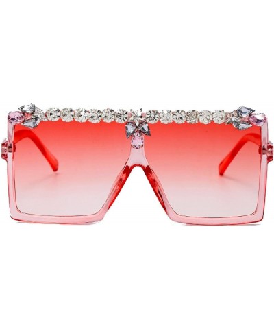 Oversized Square Sunglasses Women Fashion Diamond Sunglasses Men Retro Rhinestone Eyeglasses 5pink $18.45 Oversized