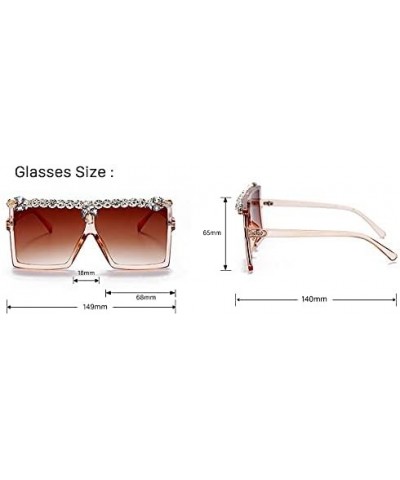 Oversized Square Sunglasses Women Fashion Diamond Sunglasses Men Retro Rhinestone Eyeglasses 5pink $18.45 Oversized