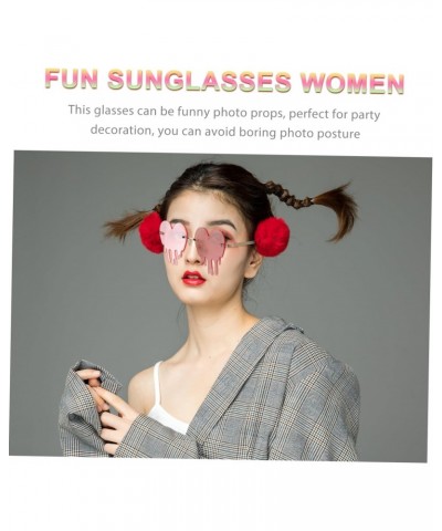 1 Pair Love Drop Glasses Metallic Sunglasses for Women Red Sunglasses Eyeglasses for Women Fashion Eyewear Party Sunglasses G...