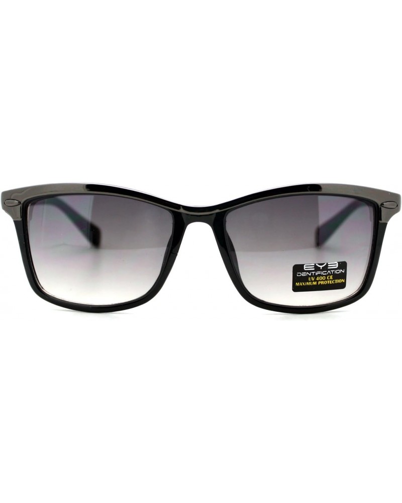 Designer Fashion Womens Sunglasses Rectangular Metal Top UV 400 Black Gunmetal $8.45 Rectangular