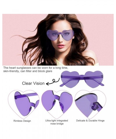 12 Pairs Navy Blue Heart Sunglasses for Women Rimless Heart Shaped Sunglasses Candy Heart Glasses for Party Favors 24 Pairs P...