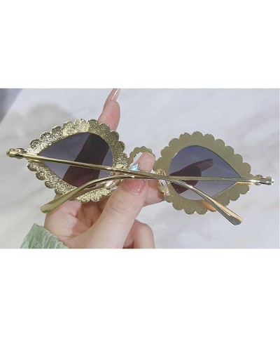 Small Cute Cat Eye Rhinestone Sunglasses Vintage Metal Frame Diamond Eyewear Bling Sunglasses for Women Girls Party Gray $10....