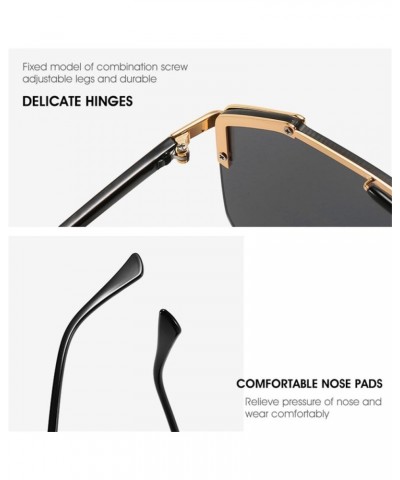 Irregular Frameless Mirrored One-piece Oversized Shades Sun Glasses Sunglasses Men Women 3 $25.74 Rectangular