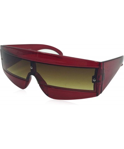 Oversize Techno Eye Shield Protection Sunglasses Red $8.39 Oversized