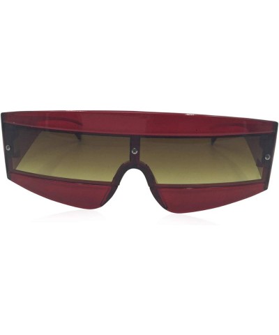 Oversize Techno Eye Shield Protection Sunglasses Red $8.39 Oversized