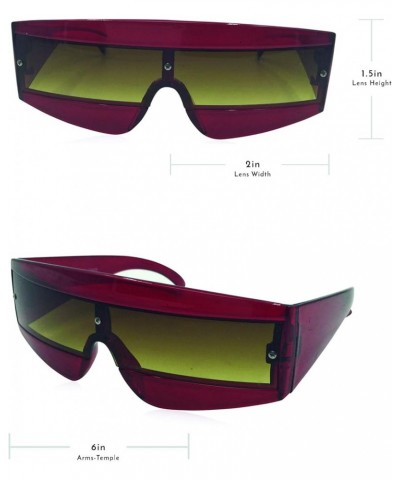 Oversize Techno Eye Shield Protection Sunglasses Red $8.39 Oversized