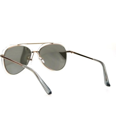 Trendy Double Rim Tear Drop Shape Racer Pilots Sunglasses Rose Gold Gold Mirror $10.05 Pilot