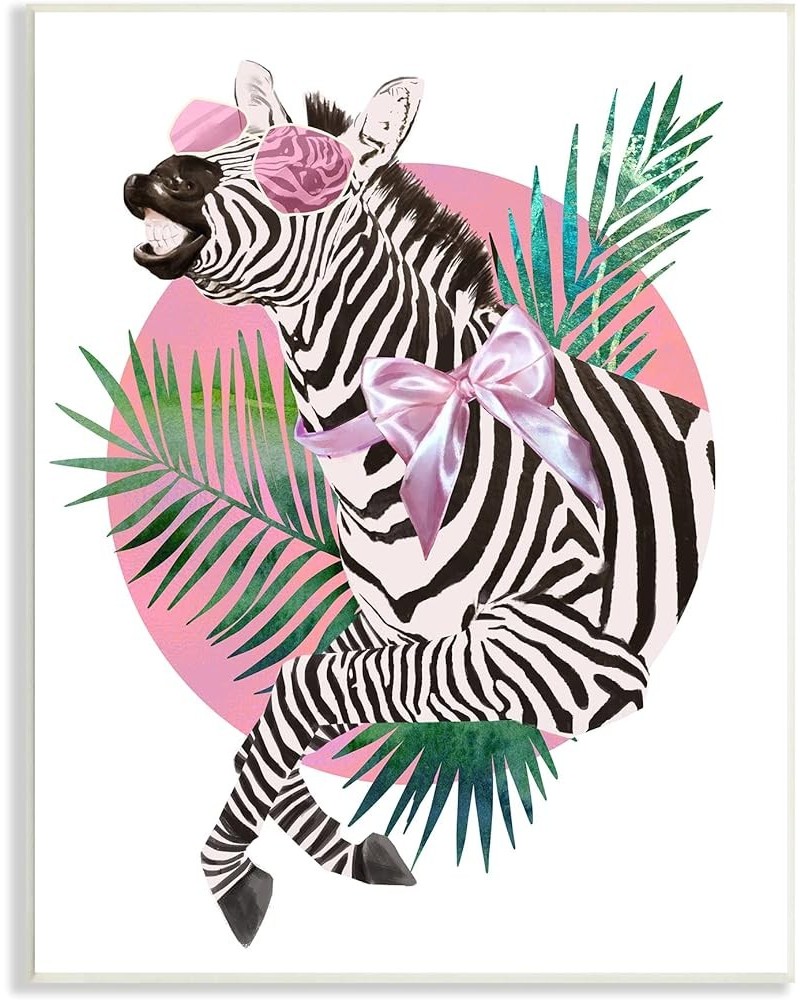 Pink Bow Zebra Funky Animal Sunglasses Tropical Palms, Designed by Ziwei Li Wall Plaque, 10 x 15, Off- White 10x15 Off-white ...