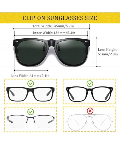 Polarized Clip On Sunglasses Over Prescription Glasses Anti-Glare UV Protection Fishing Driving Sunglasses Dark Green $11.99 ...