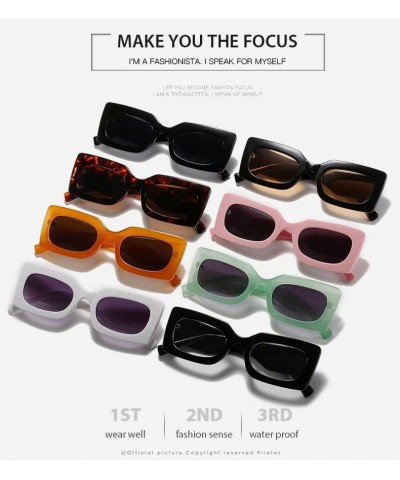 Square Frame Fashion Sunglasses for Men and Women Vacation Beach Decorative Sunglasses Sunglasses (Color : 3, Size : One Size...